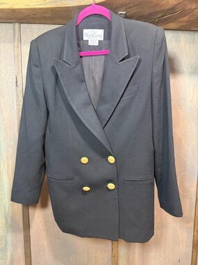 Vintage 90’s Oleg Cassini Black Double Breasted Blazer Women’s